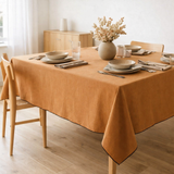 Nappe recyclée Grace Caramel 170 x 300 en situation