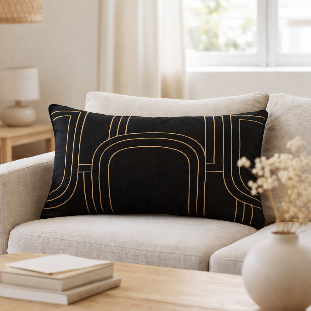 Coussin Jaden Caviar 40 x 65 en situation
