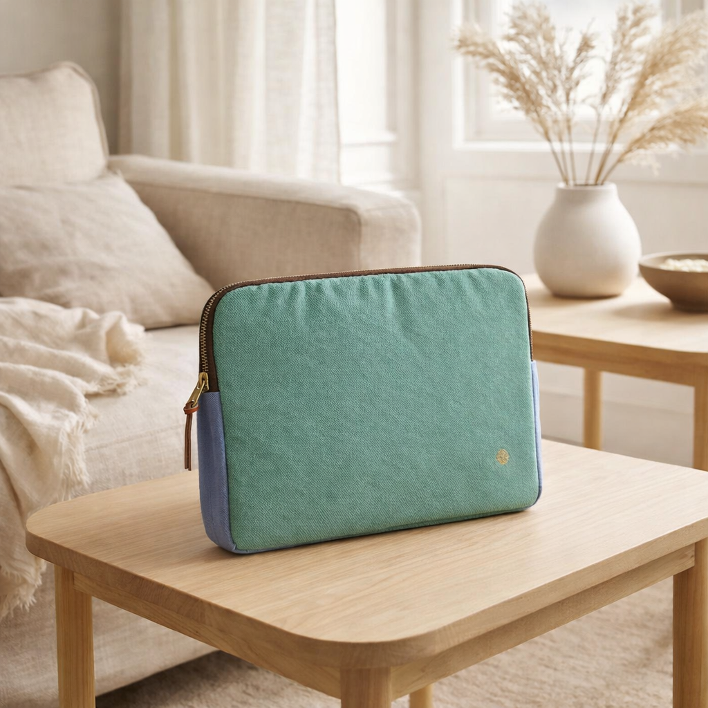 Housse iPad Tricolo Détox bluetiful 19 x 26 x 3 en situation