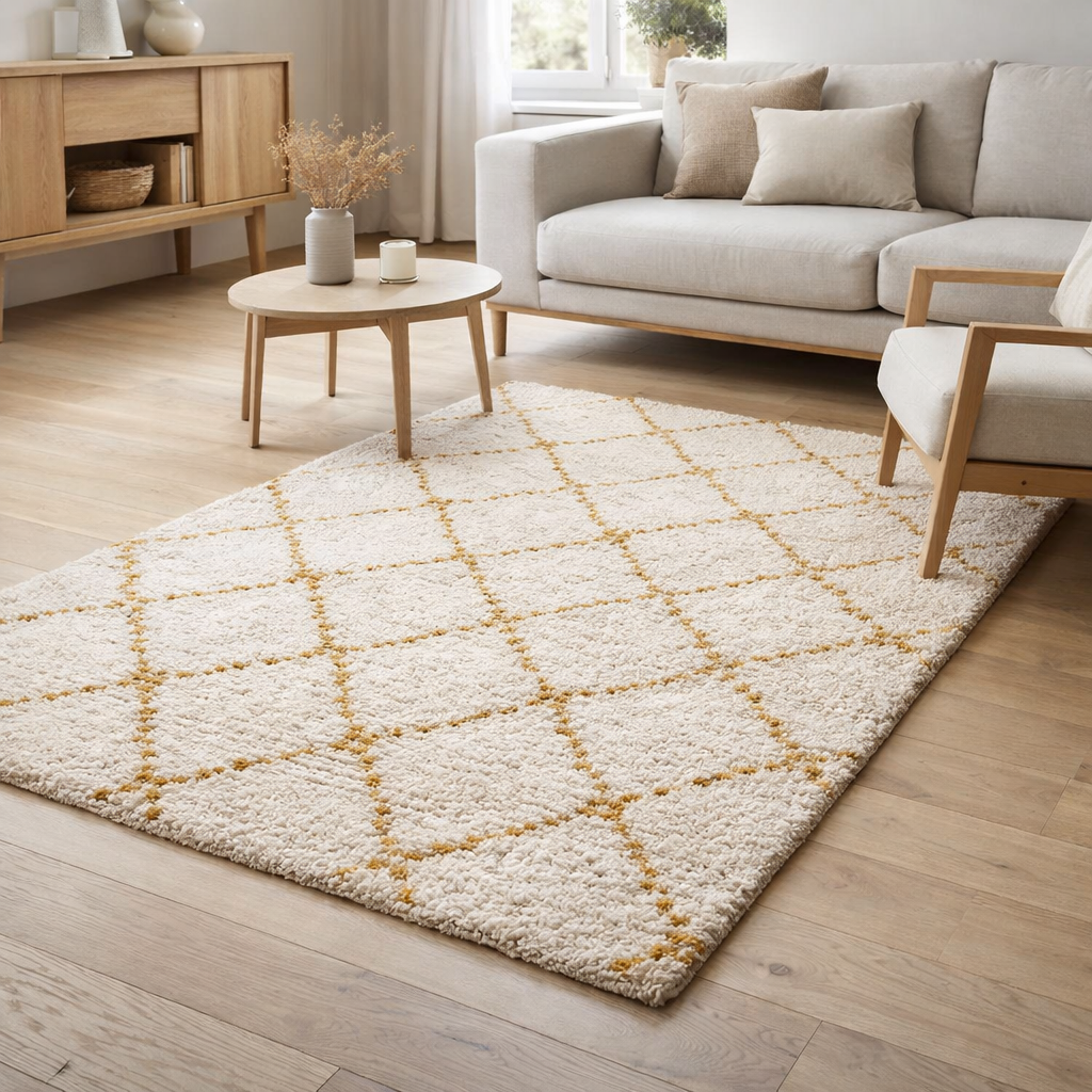 Tapis Casablanca 2 Curry 120 x 170 x 3 cm en situation