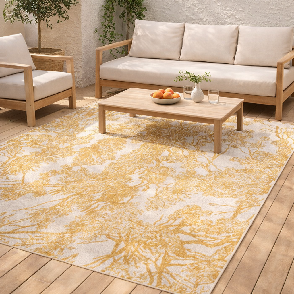 Tapis Deva extérieur Or 160 x 230 en situation