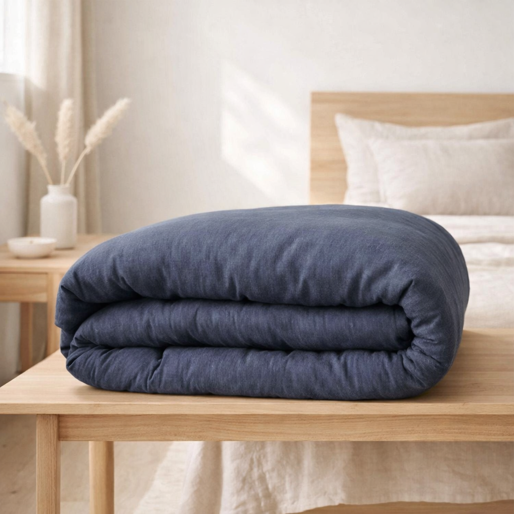 Housse de couette Linco Marine 260 x 240 bouteille 40 cm en situation
