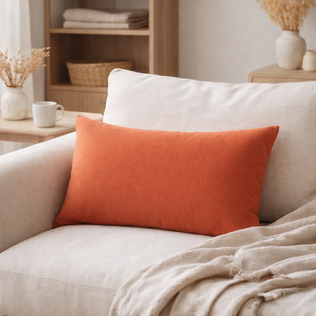 Coussin recyclé Gianni Marmelade 40 x 65 en situation