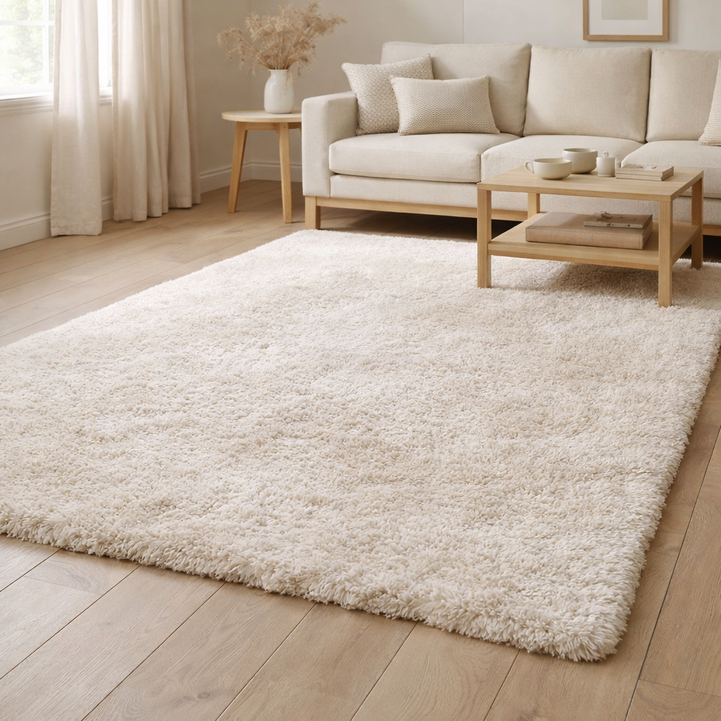 Tapis Billy Ivoire 200 x 290 x 5 cm en situation
