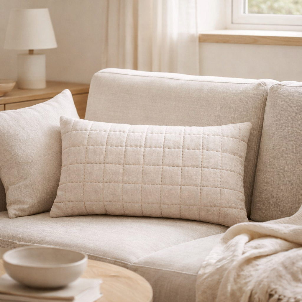 Coussin Cambra Naturel 30 x 50 en situation