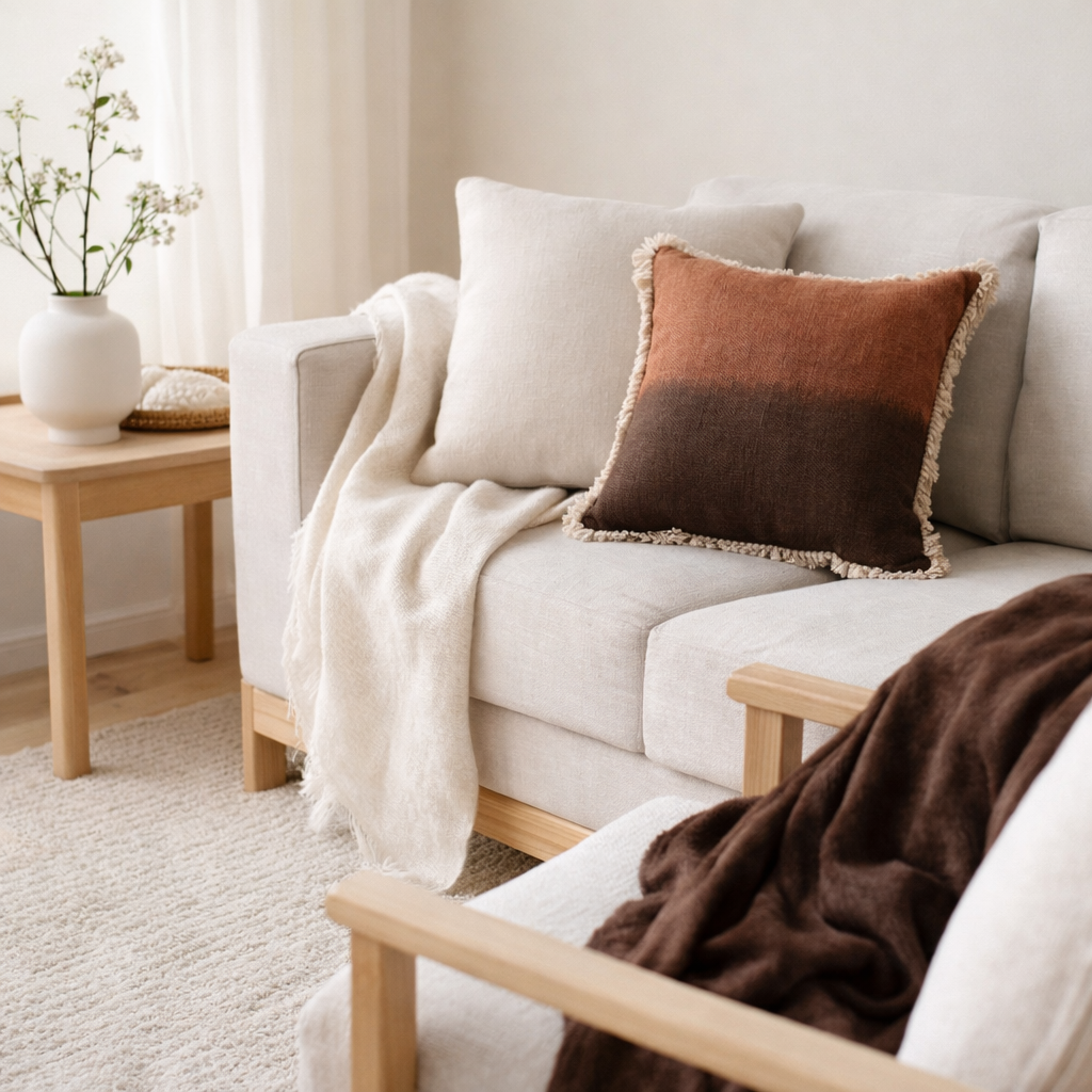 Coussin Zeff Shade Ébčne 40 x 65 en situation