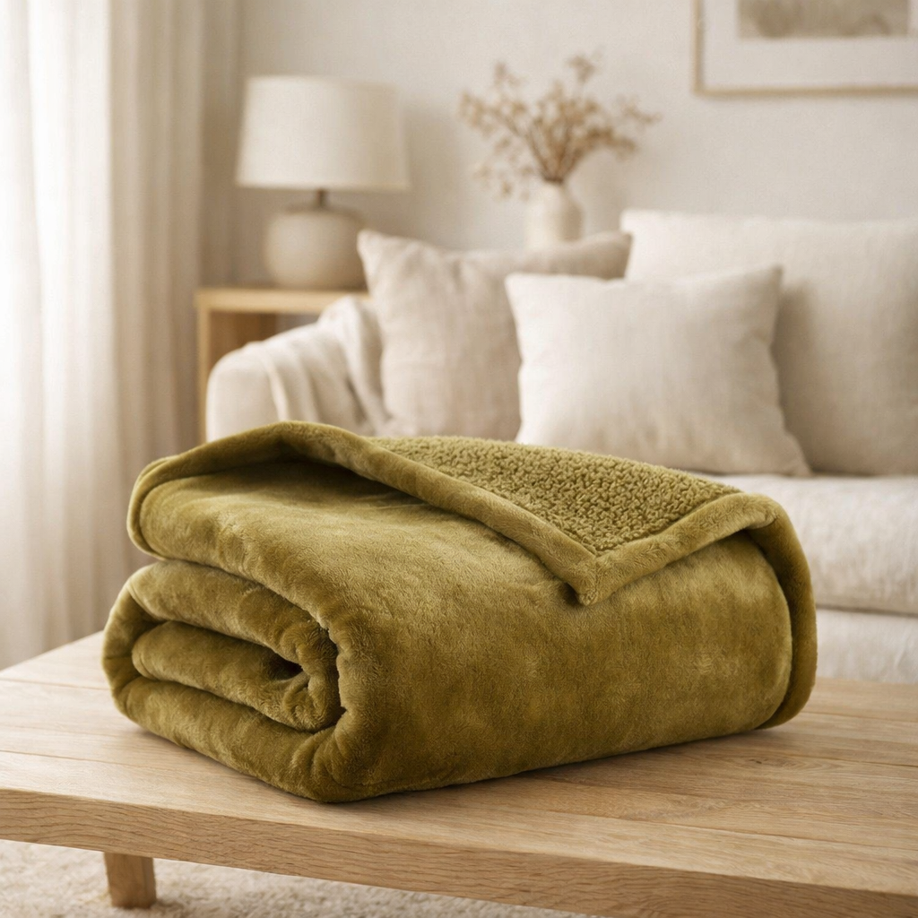 Plaid Michka Romarin 130 x 160 en situation