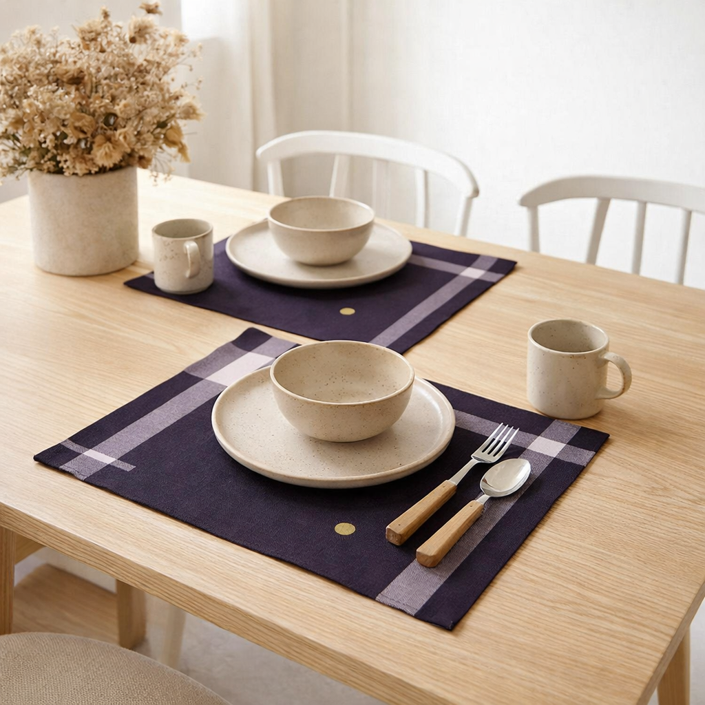 Lot de 2 sets de table La nonna Caviar 40 x 50 x 1 en situation