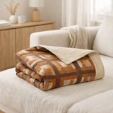 Plaid imprimé Taho Cuivre 135 x 200 en situation