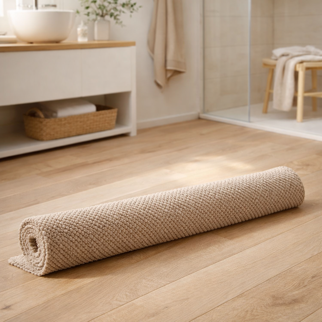 Tapis de bain uni Etia Galet 54 x 64 en situation