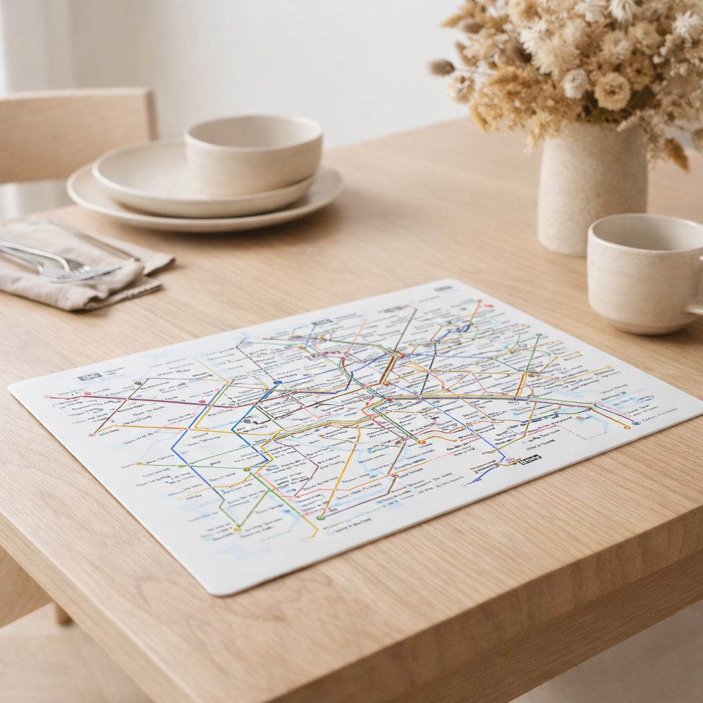 Set de Table Plastique RATP Blanc en situation