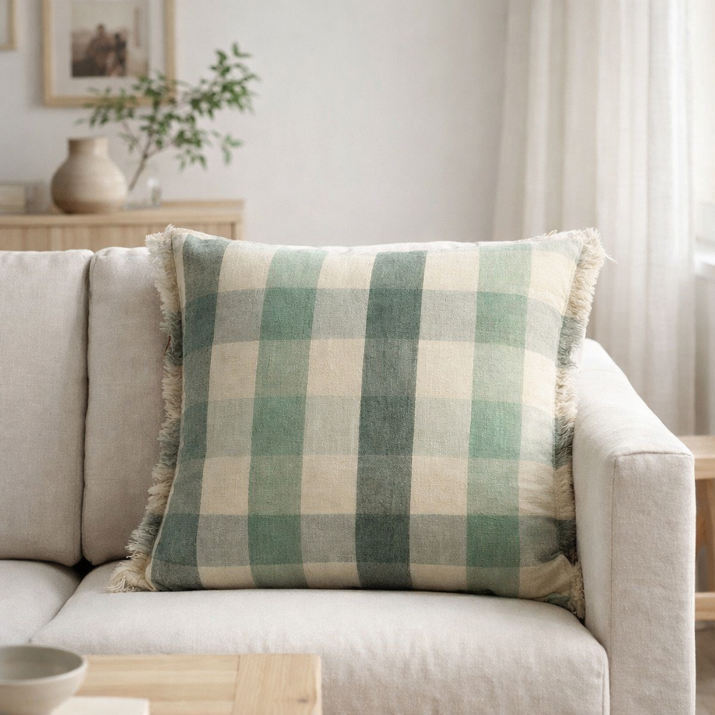 Coussin imprimé Kate Thym 45 x 45 en situation