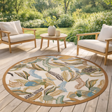 Tapis Dori outdoor Papaye Diamètre 160 cm en situation