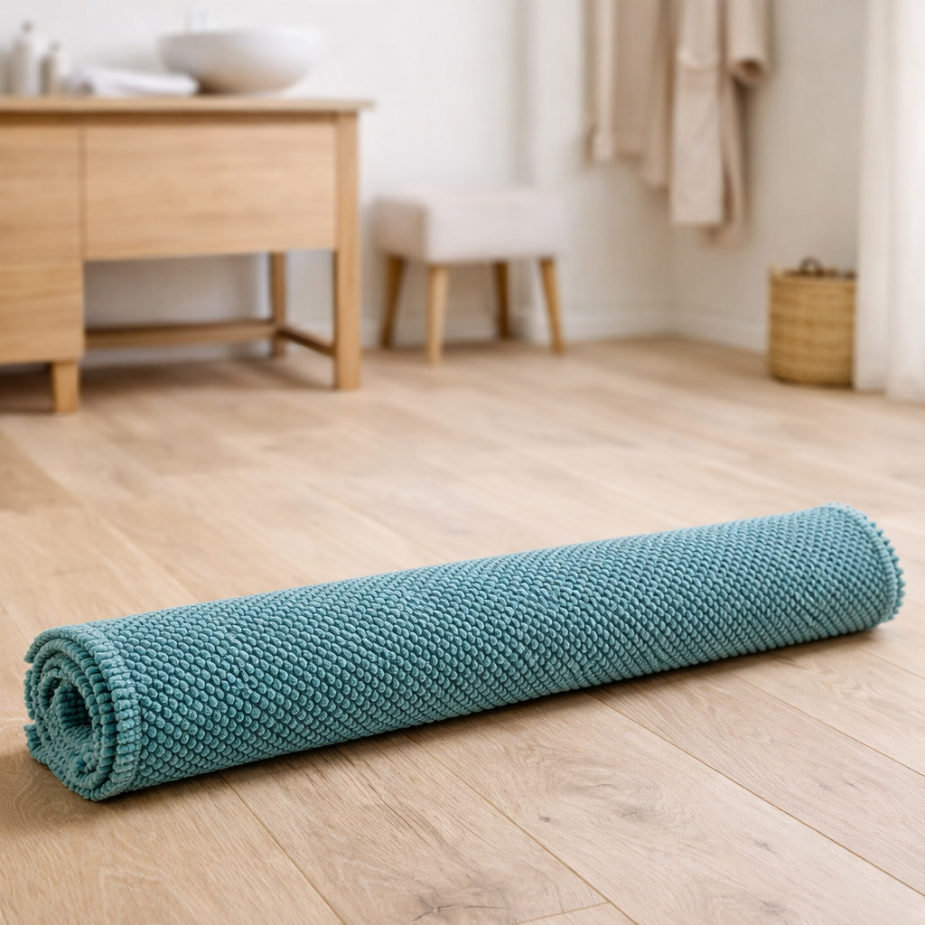 Tapis de bain uni Etia Quartz 54 x 64 en situation