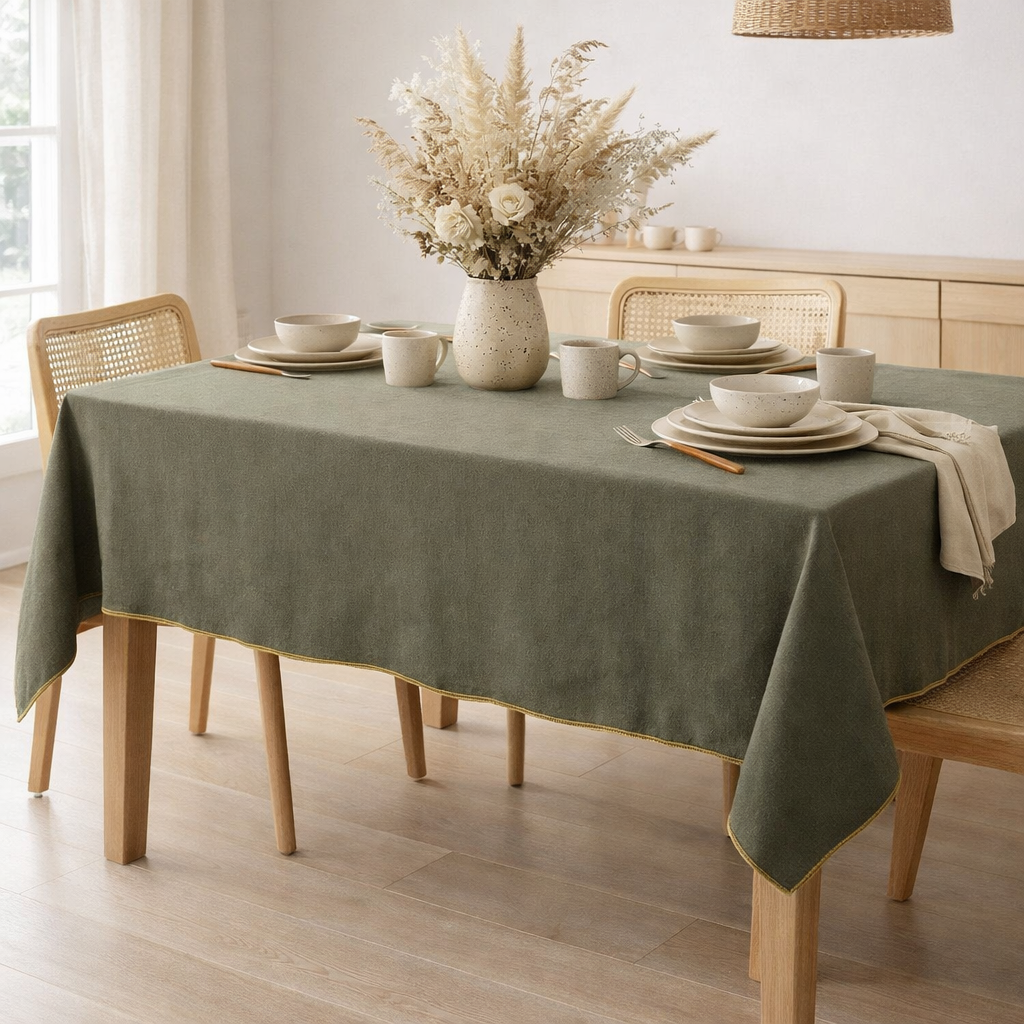 Nappe recyclée Grace Forêt 140 x 250 en situation