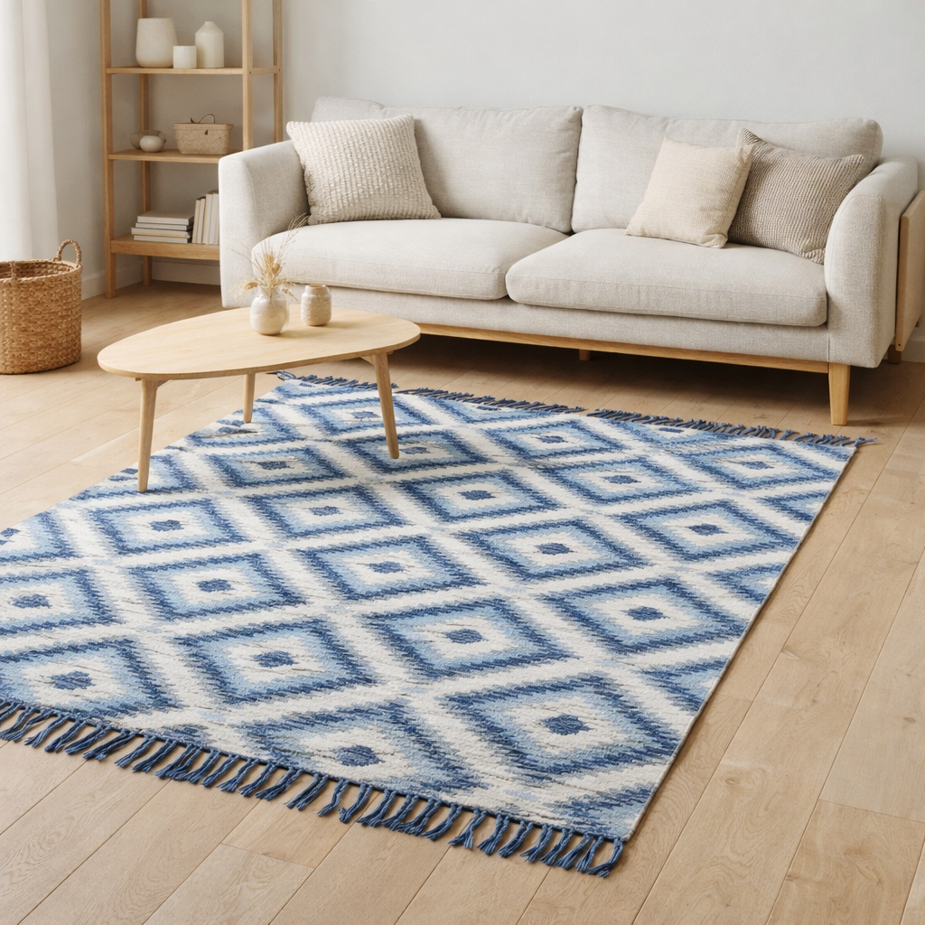 Tapis Soraya Bleu 160 x 230 en situation