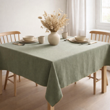 Nappe recyclée Grace Matcha 140 x 140 en situation