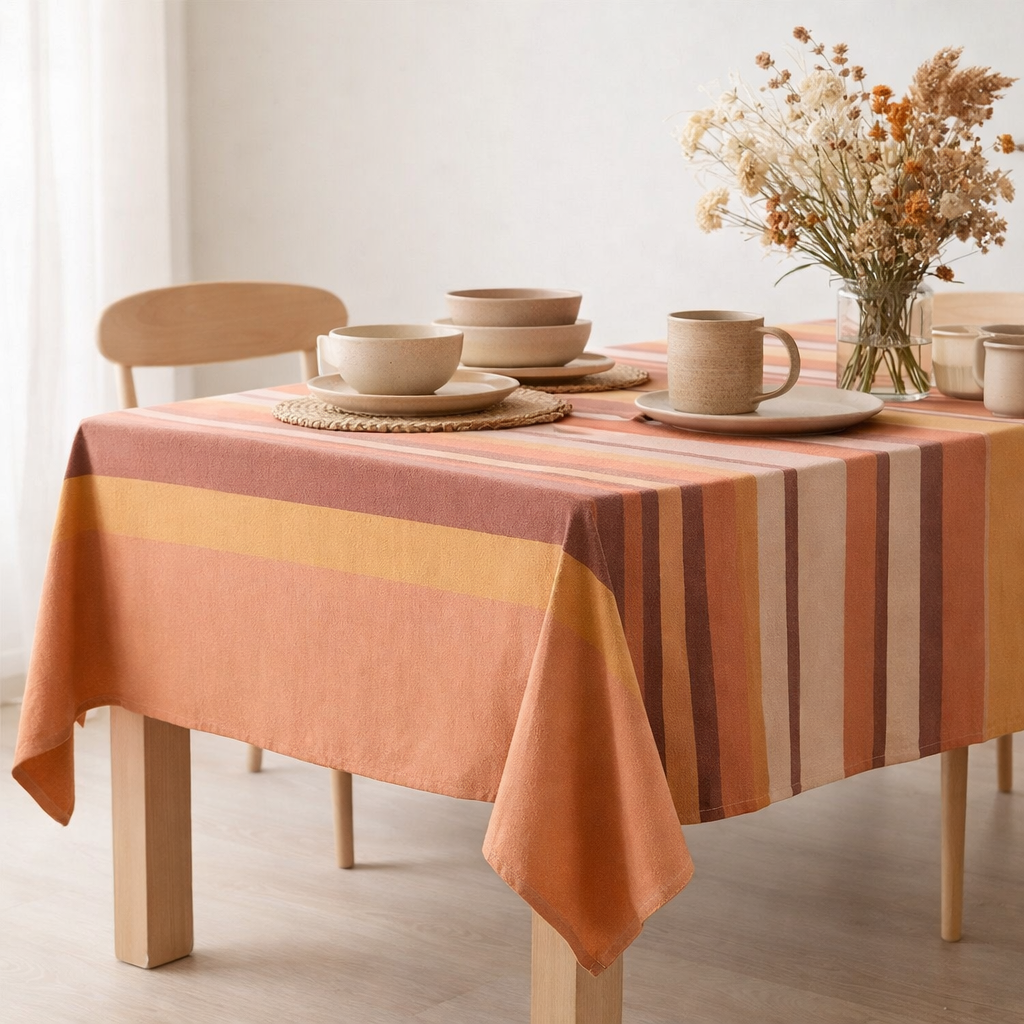 Nappe recyclée Yuna Terracotta 170 x 170 en situation