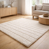 Tapis recyclé Maël Neige 160 x 230 en situation