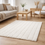 Tapis recyclé Maël Neige 160 x 230 en situation