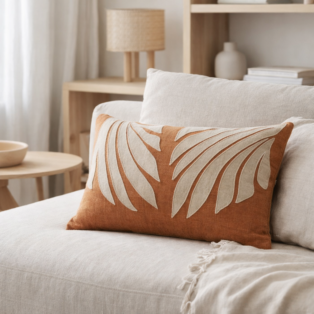Coussin Nilos Moka 40 x 65 en situation