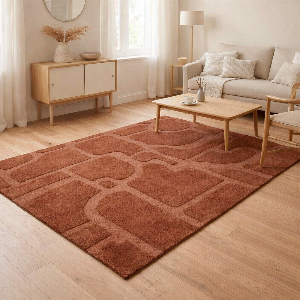 Tapis recyclé Marla Terracotta 160 x 230 en situation