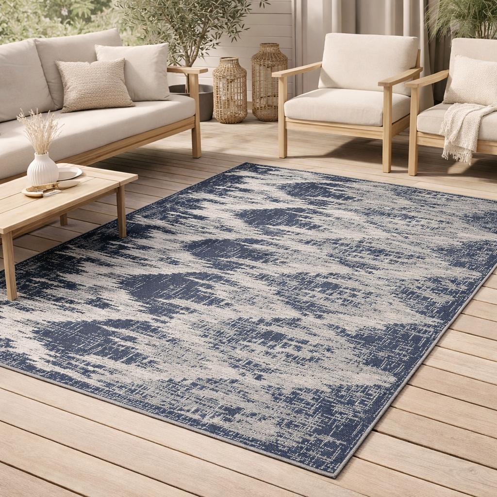 Tapis Tessa extérieur Marine 200 x 290 en situation