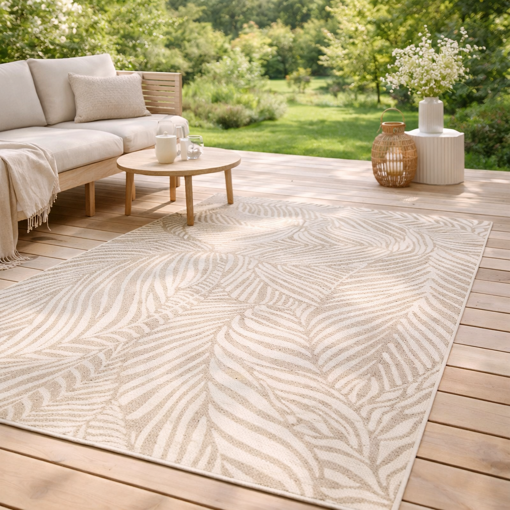 Tapis Lora outdoor Naturel 160 x 230 en situation