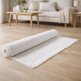 Tapis de bain uni Elly Neige 70 x 140 en situation