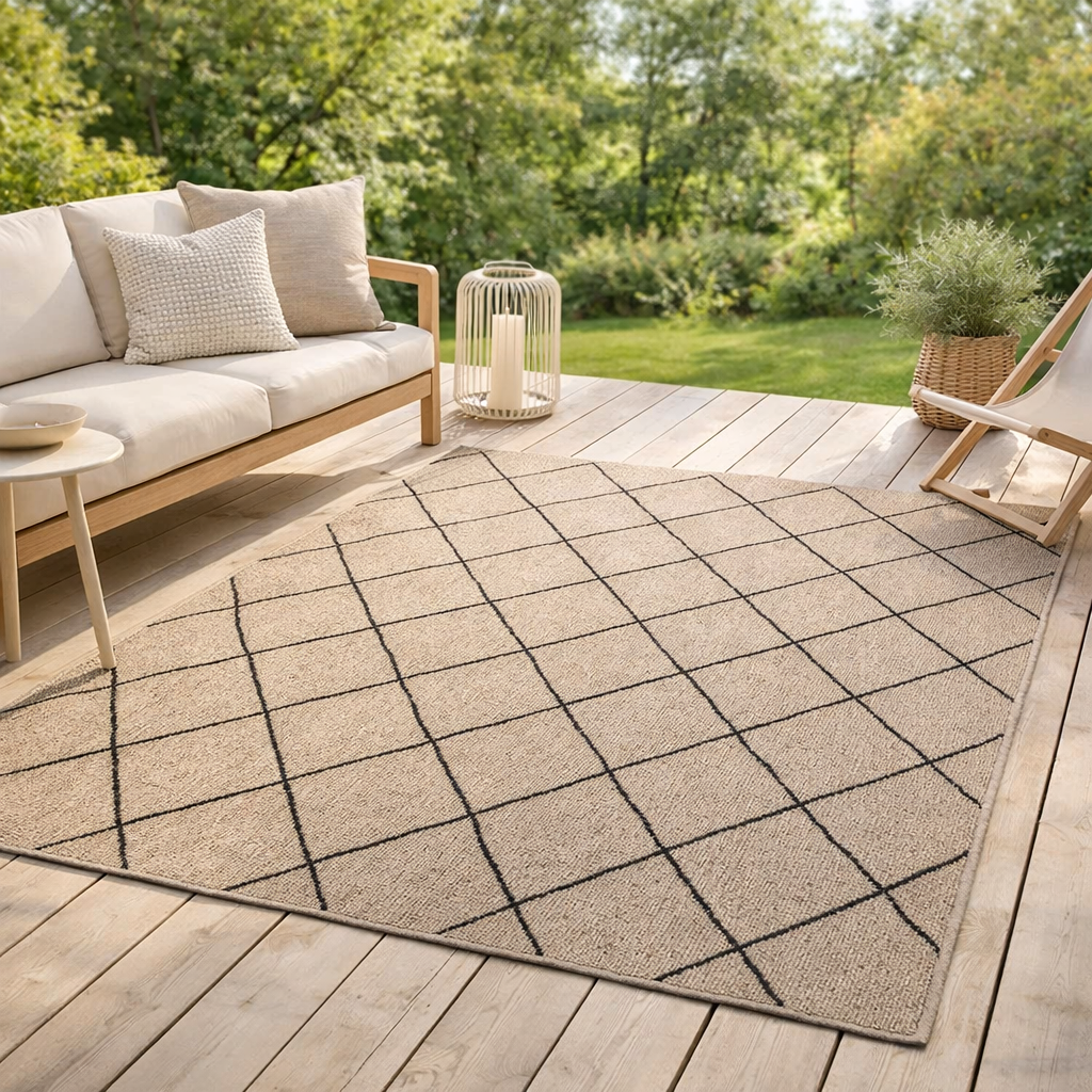 Tapis Allan outdoor Naturel 200 x 290 en situation