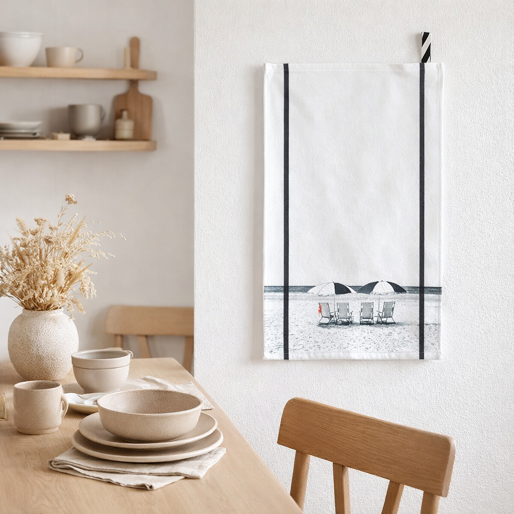 Torchon Dolce Vita Blanc 50 x 70 en situation