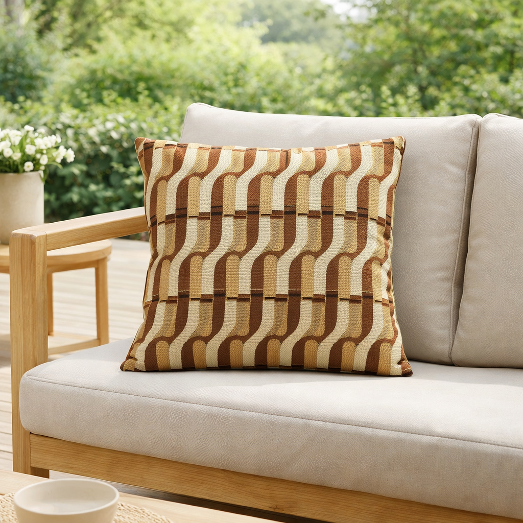 Coussin Kali outdoor Moka 45 x 45 en situation