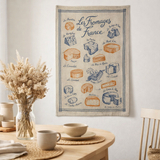 Torchon lin Les fromages Naturel 45 x 70 en situation