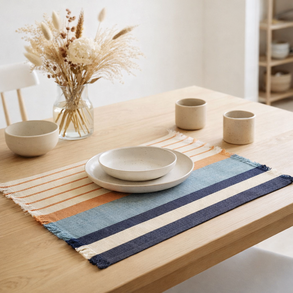 Set de table Yuna recyclé Azur 35 x 45 en situation