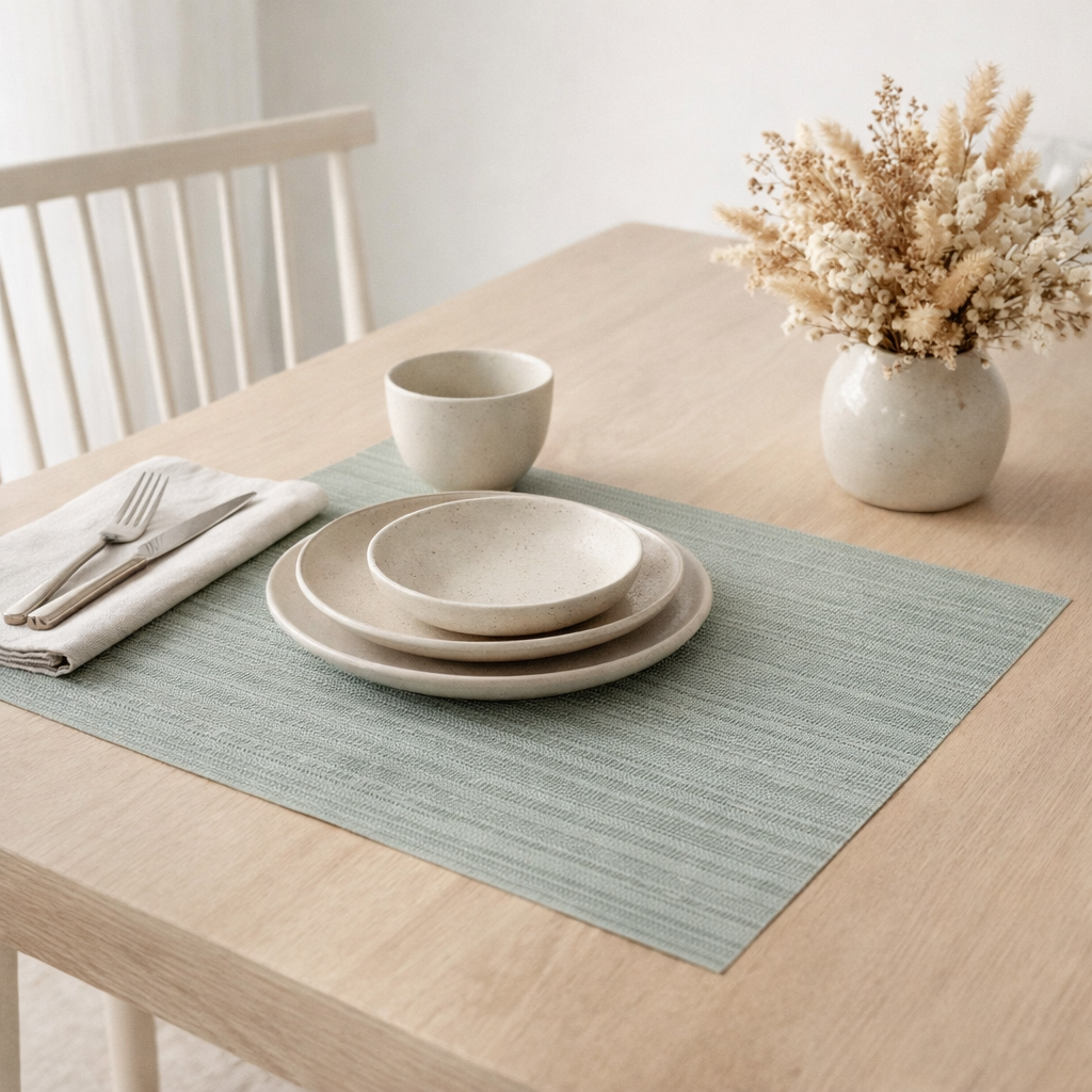 Set de table Manoka Sauge 33 x 45 en situation