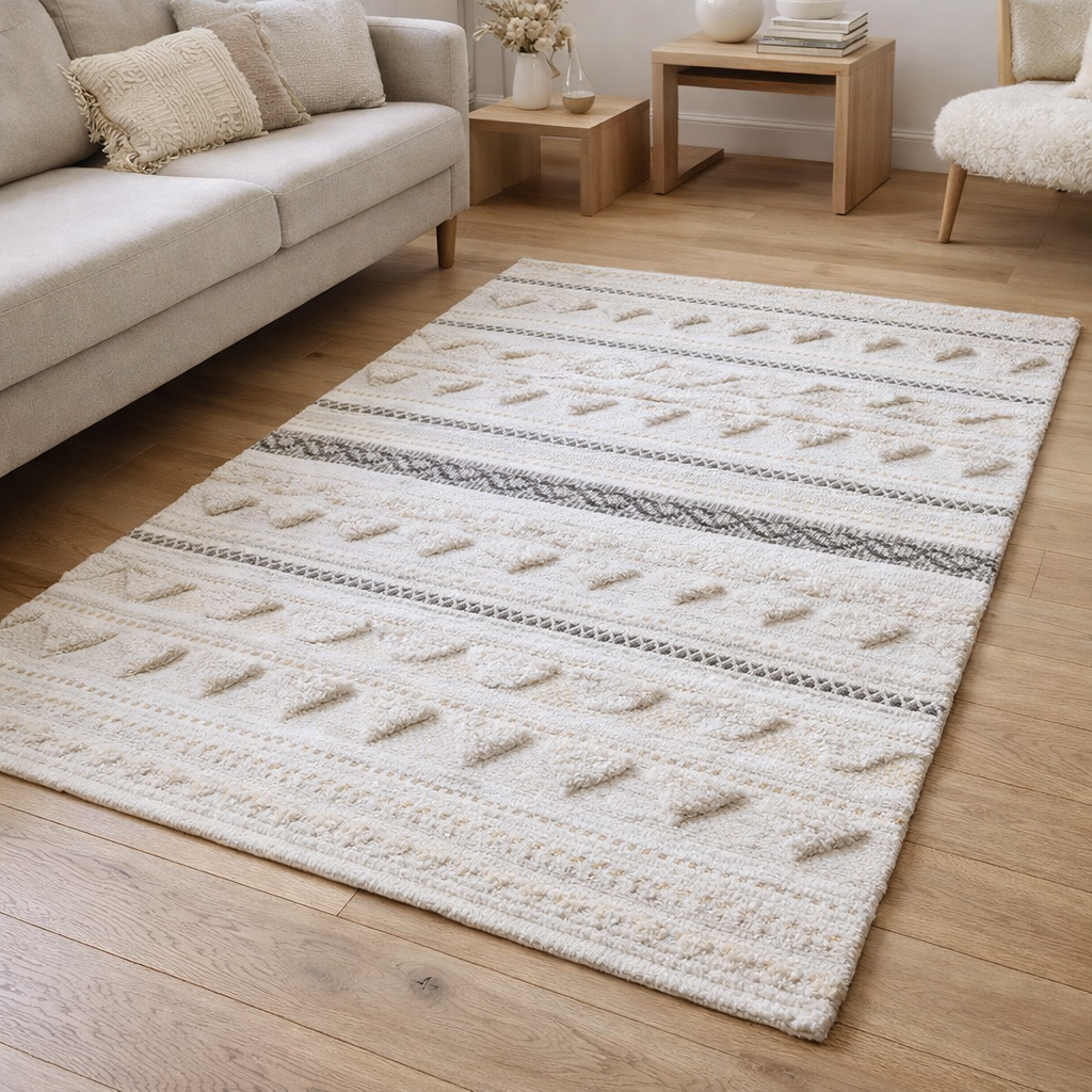 Tapis Lenity Ivoire 120 x 180 en situation