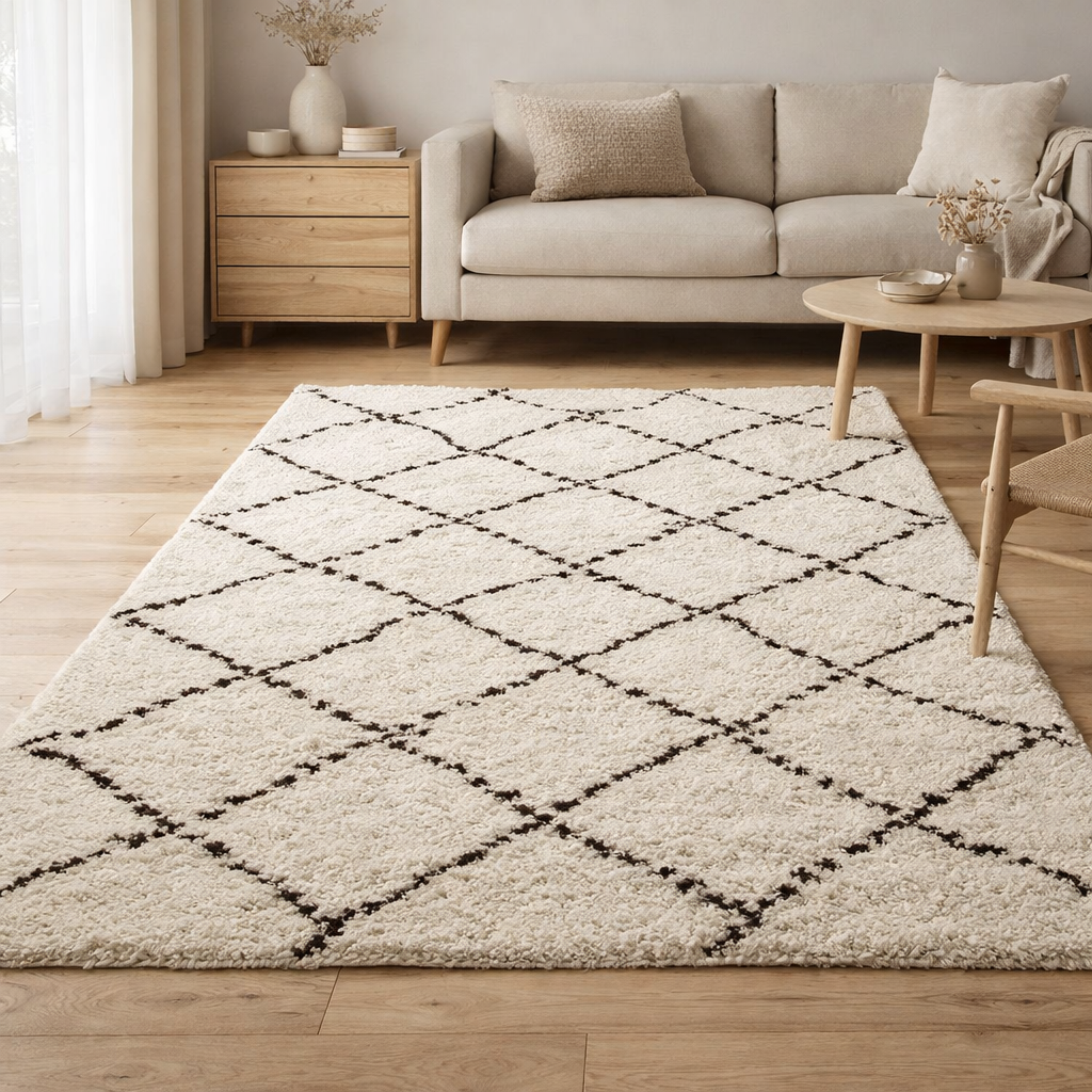 Tapis Casablanca 2 Beige 200 x 290 x 3 cm en situation