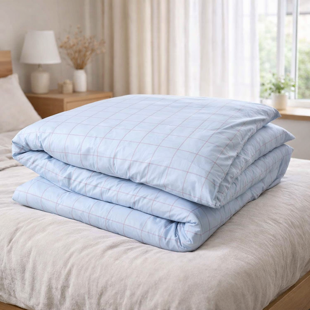 Housse de couette Chloé Ciel 220 x 240 en situation