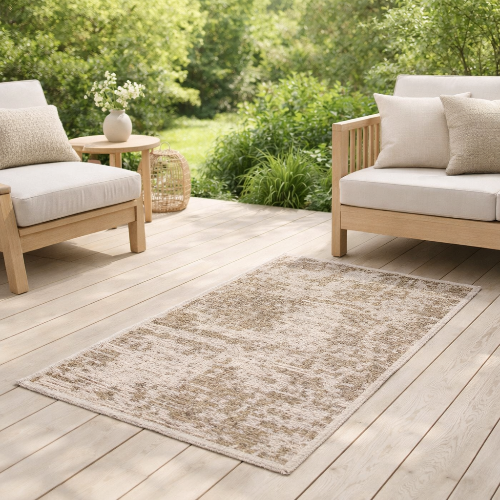 Tapis Catania 2 outdoor Naturel 60 x 110 en situation