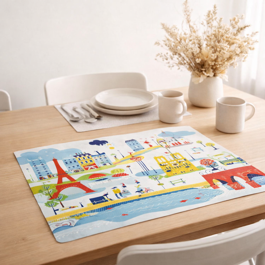 Set de table Balade à Paris Assortis 30 x 45 en situation