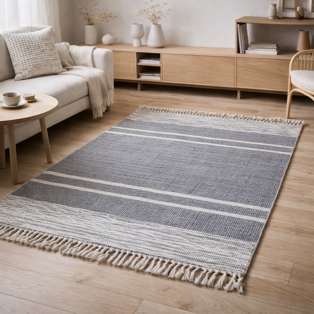 Tapis Kolena Noir/Blanc 120 X 180 en situation