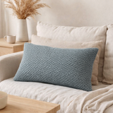 Coussin recyclé Maia Plomb 30 x 50 en situation