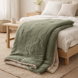 Plaid points noués Elise Verveine 140 x 200 en situation
