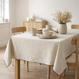 Nappe recyclée Grace Ficelle 140 x 140 en situation