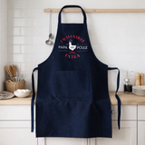 Tablier de cuisine Papa poule recyclé Indigo 72 x 90 en situation
