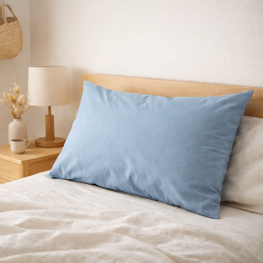 Taie d'oreiller Céleste Bluetiful 80 x 50 en situation