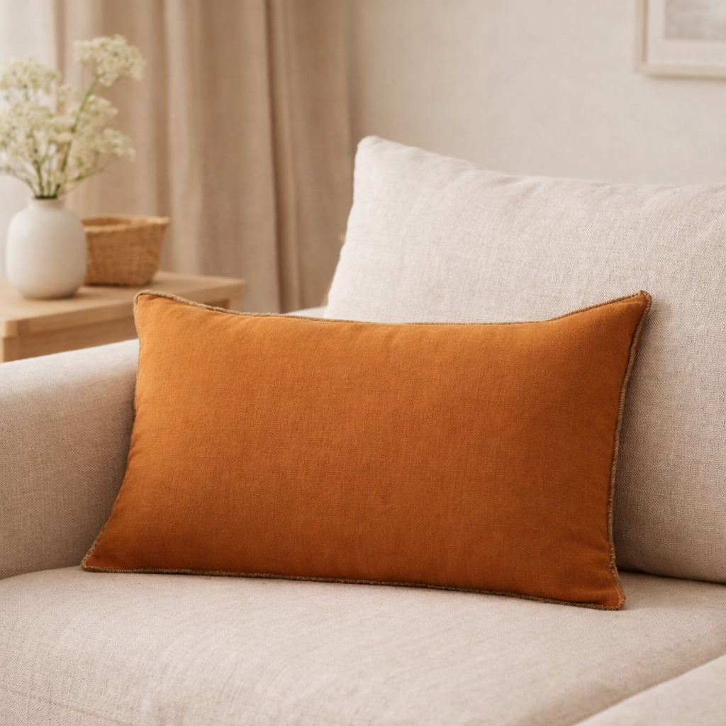 Coussin Zeff Céleste Cuivre 30 x 50 en situation