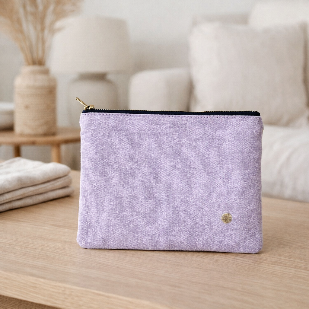 Pochette Tricolo Lilas ananas M 14 x 19 x 1 en situation