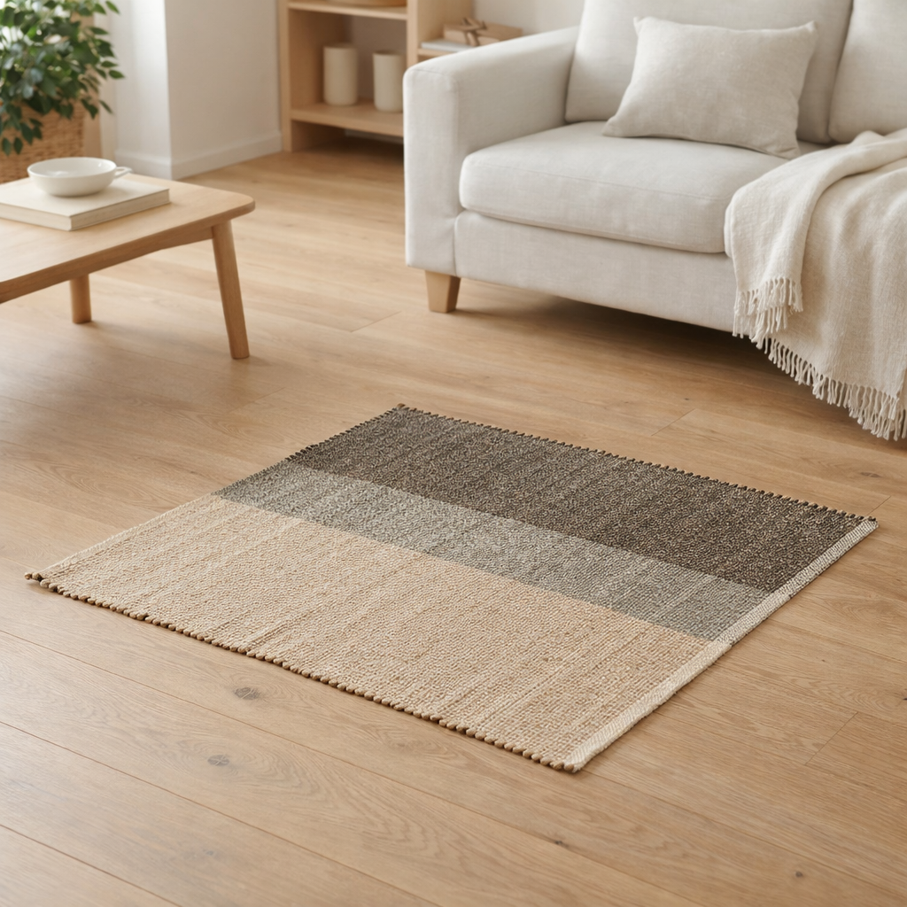 Tapis Karan Carbone 60 x 90 en situation