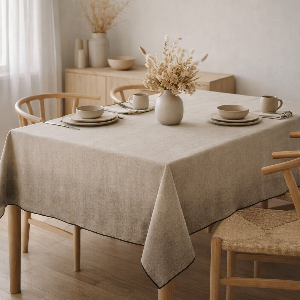 Nappe recyclée Grace Ombre 140 x 250 en situation